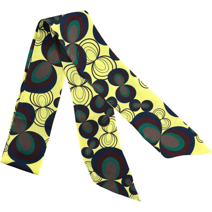 Cream silk twilly inspired by the infinity loop, a versatile luxury accessory to elevate bags, necklines, and wristwear.