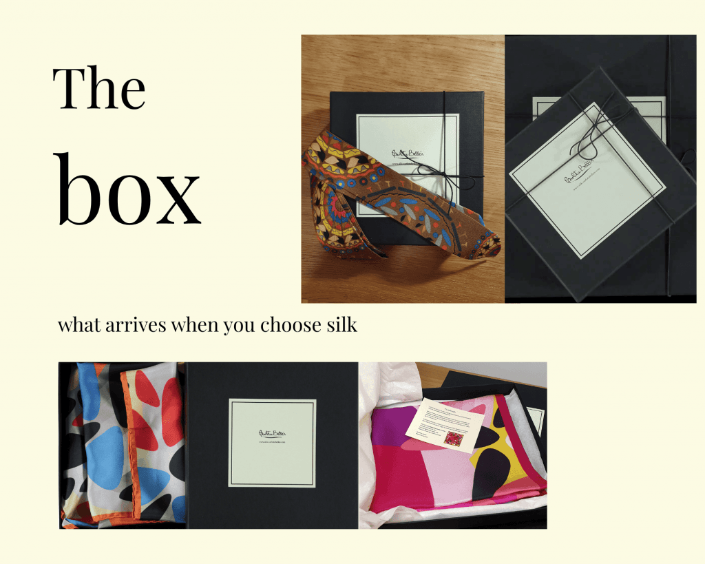 Luxury silk scarf gift box designed in Barcelona