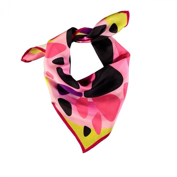 Nudo tipo vaquero en pañuelo de seda magnificent clouds en fucsia