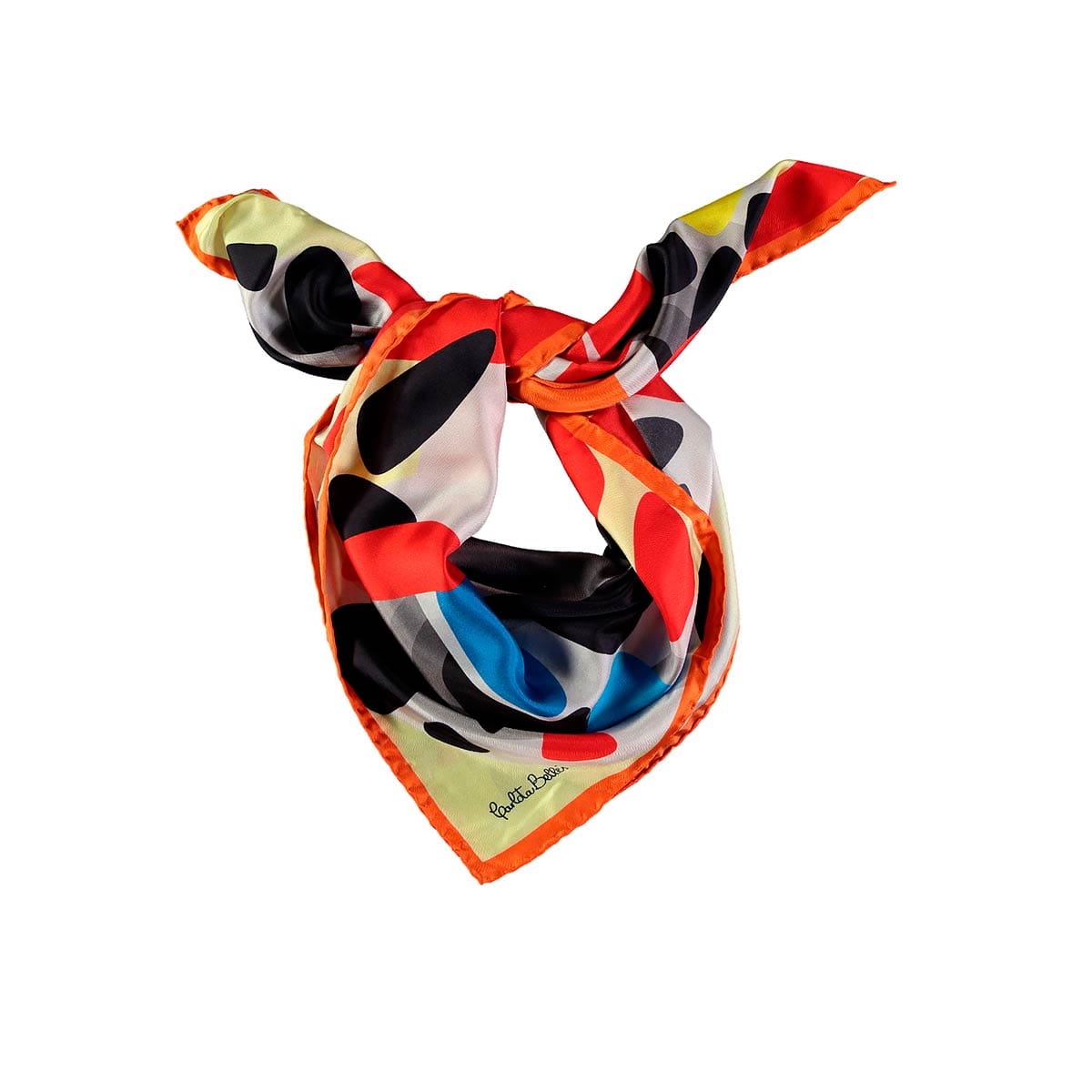 Nudo del pañuelo cuadrado de seda Magnificent Clouds en rojo