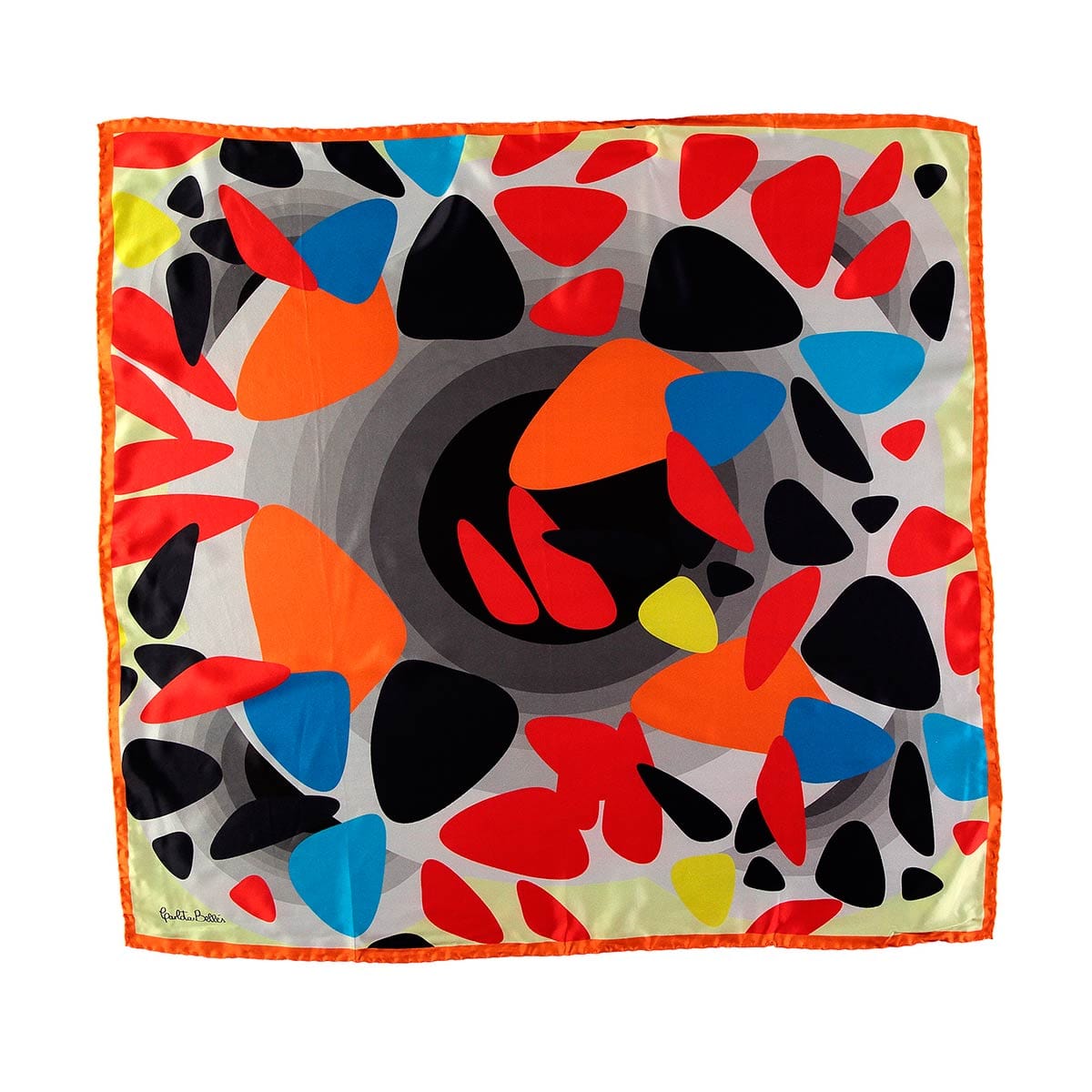 Detalle del diseño del Pañuelo cuadrado de seda Magnificent clouds en rojo