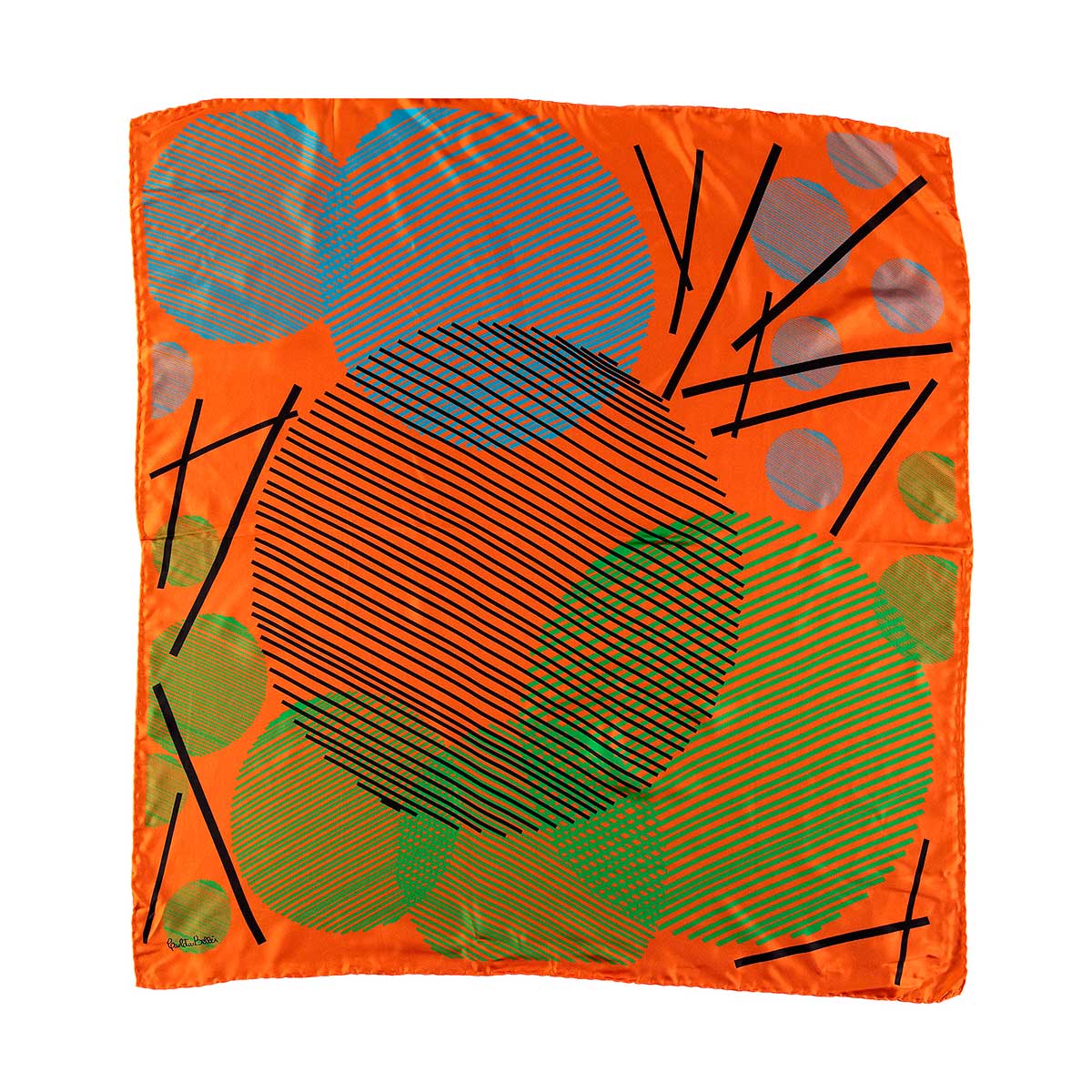 Pañuelo naranja vibrante vocando el arte cinético de Jesus Soto Caracas