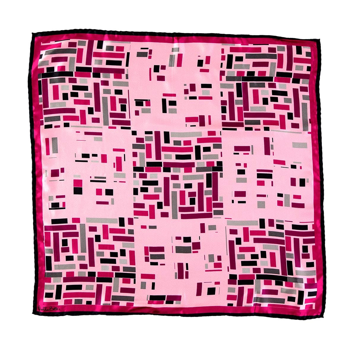 Pañuelo de seda natural Wild West diseño elegante en tonos rosa